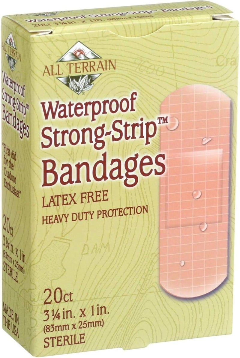 All Terrain Waterproof Strong-Strip Bandages - 20 Count, Latex Free, Heavy Duty Protection - Image 2